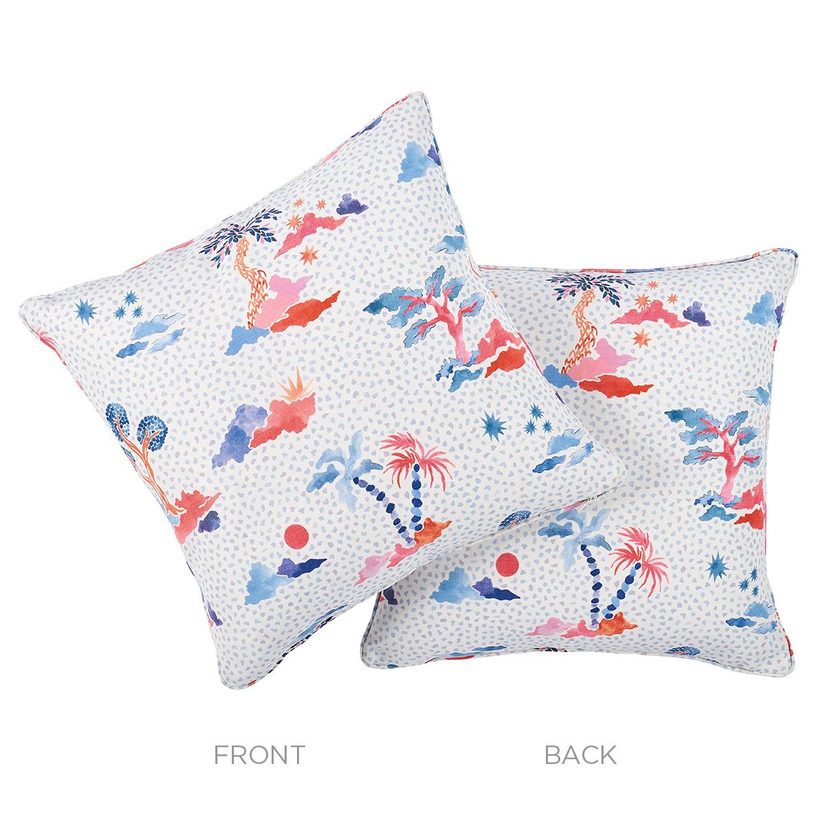 Schumacher Sky & Pink 20" x 20" Valletta Pillow