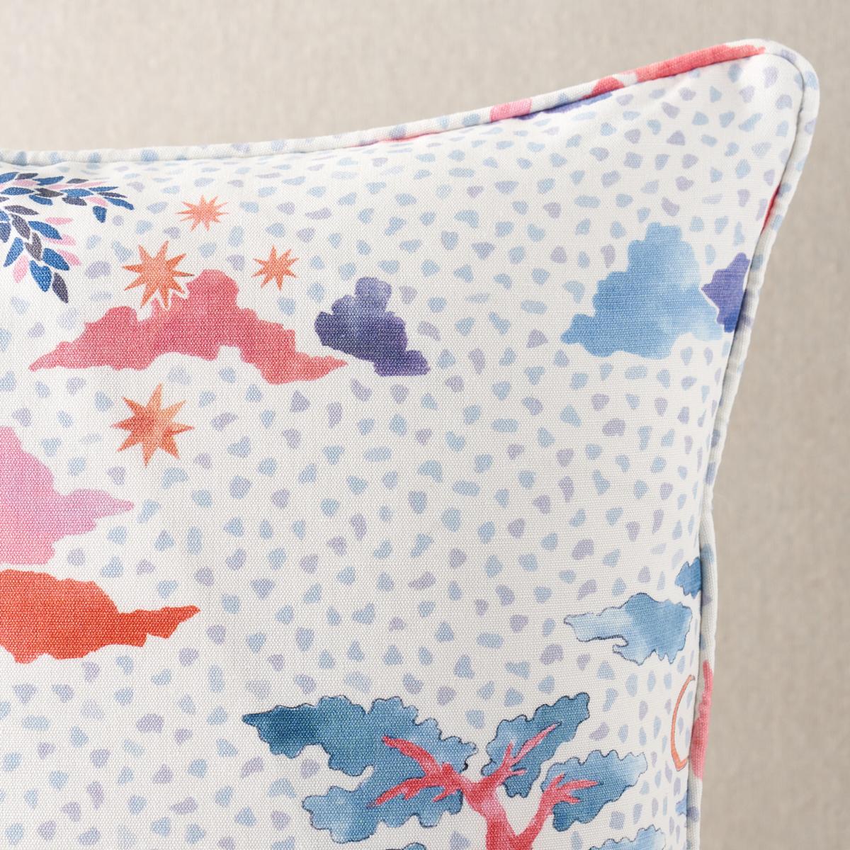 Schumacher Sky & Pink 20" x 20" Valletta Pillow