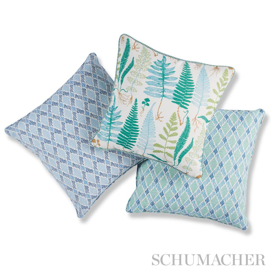Schumacher Halcott Indoor/Outdoor Aquamarine 18" x 18" Pillow
