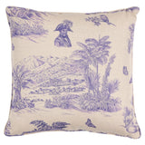 Schumacher Purple 20" x 20" Toussaint Toile Pillow