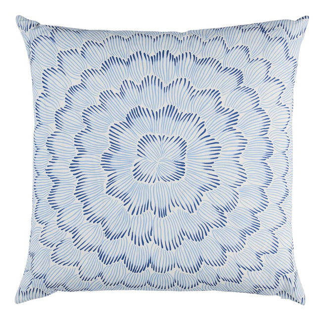 Schumacher Two Blues 24" x 24" Feather Bloom Pillow