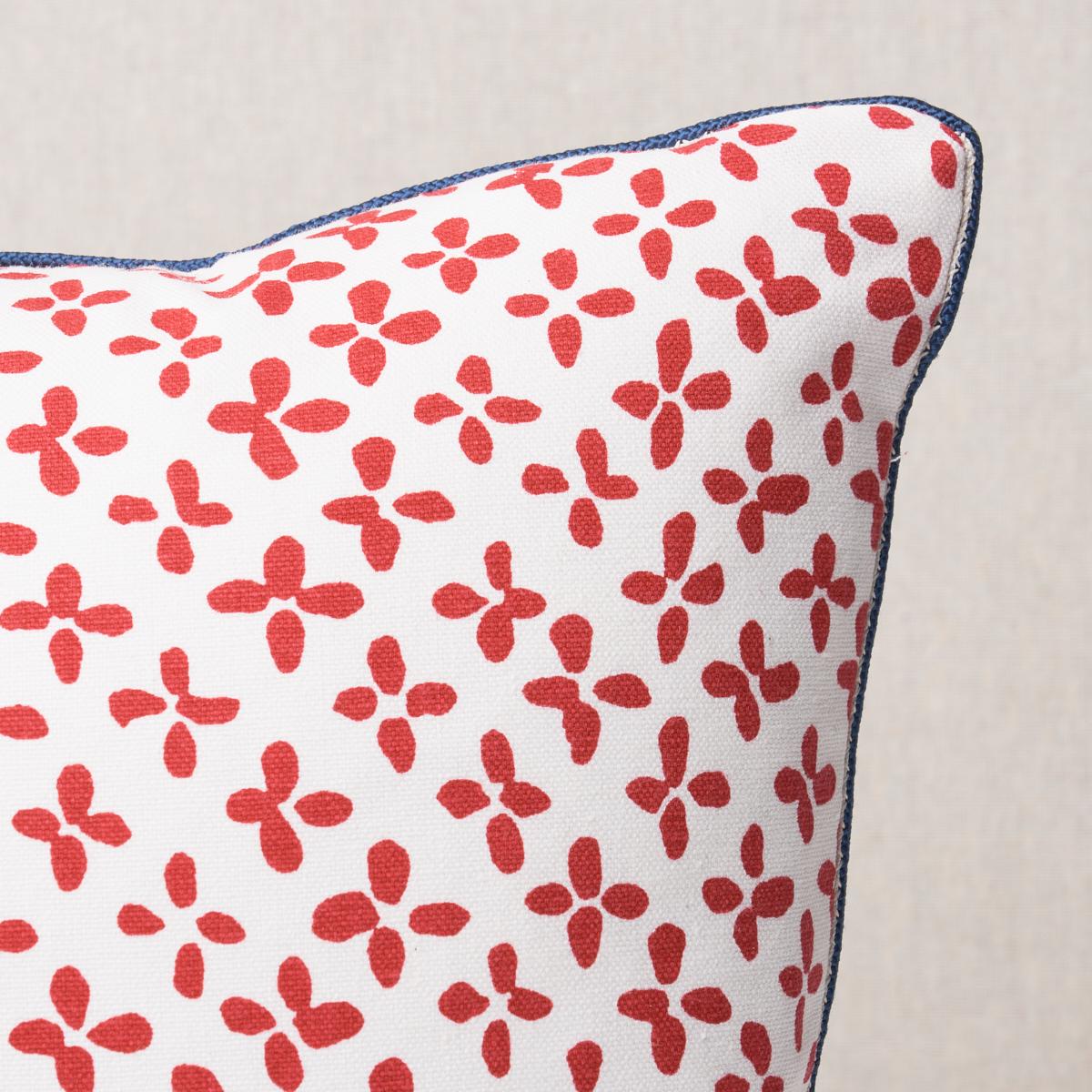 Schumacher Red 16" x 12" Emerson Pillow