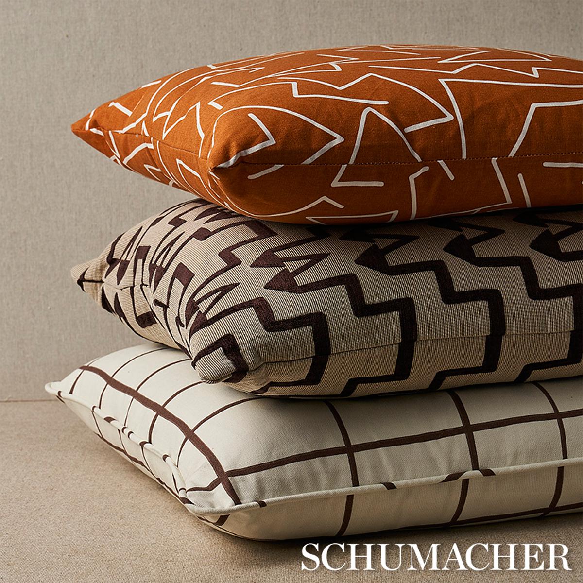 Schumacher Tangent Print Saffron 18" x 18" Pillow