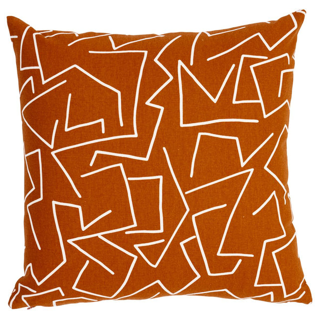 Schumacher Saffron 18" x 18" Tangent Print Pillow