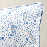 Schumacher Blue 16" x 12" Rabbit Pillow