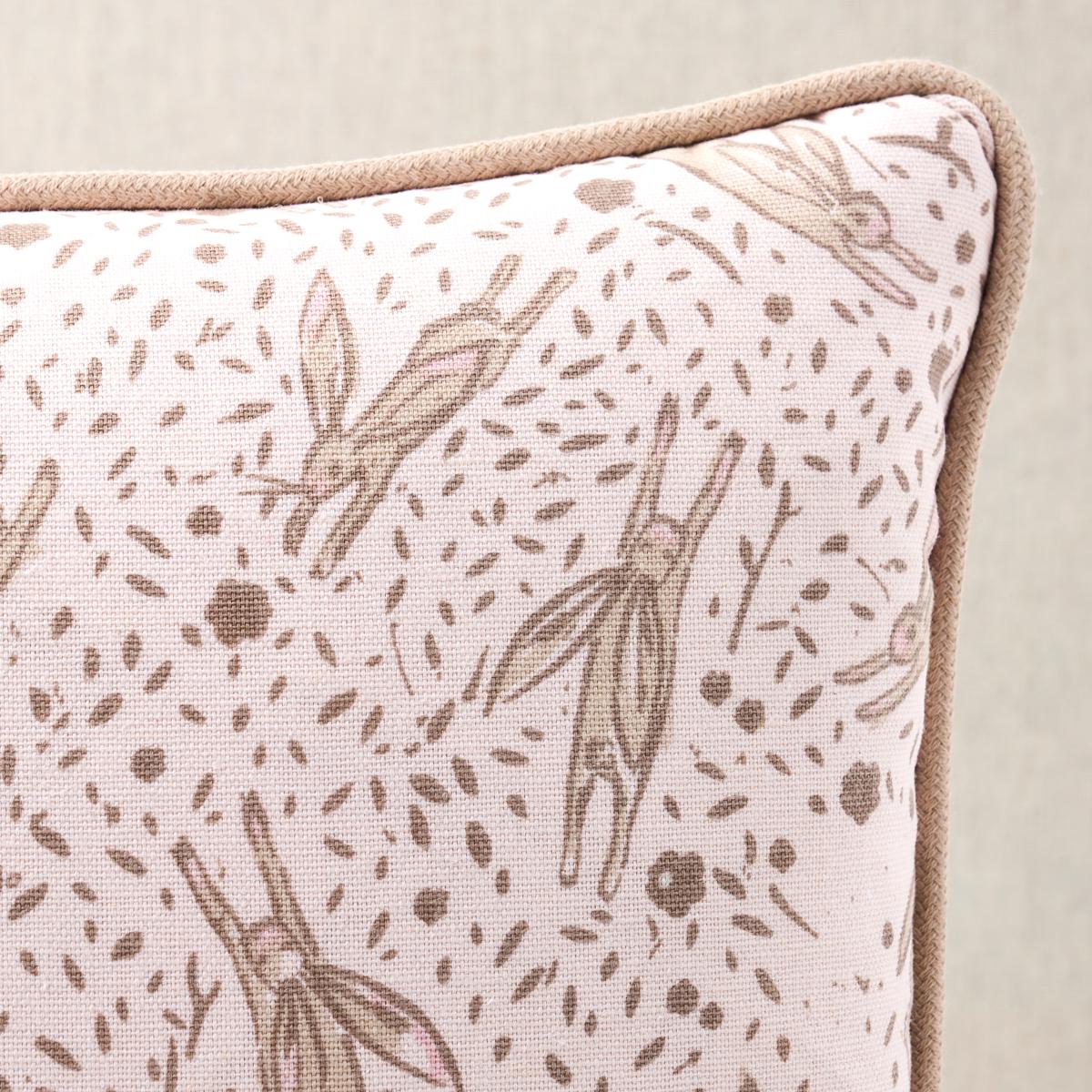 Schumacher Blush 16" x 12" Rabbit Pillow