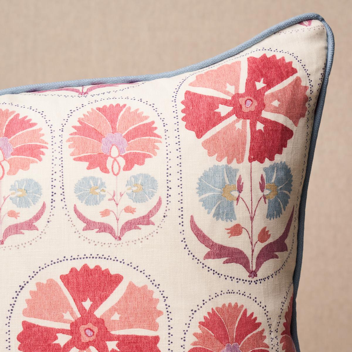 Schumacher Mulberry 20" x 20" Anjuna Floral Linen Pillow