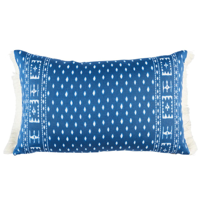 Schumacher Indigo 20" x 12" Indah Batik Pillow