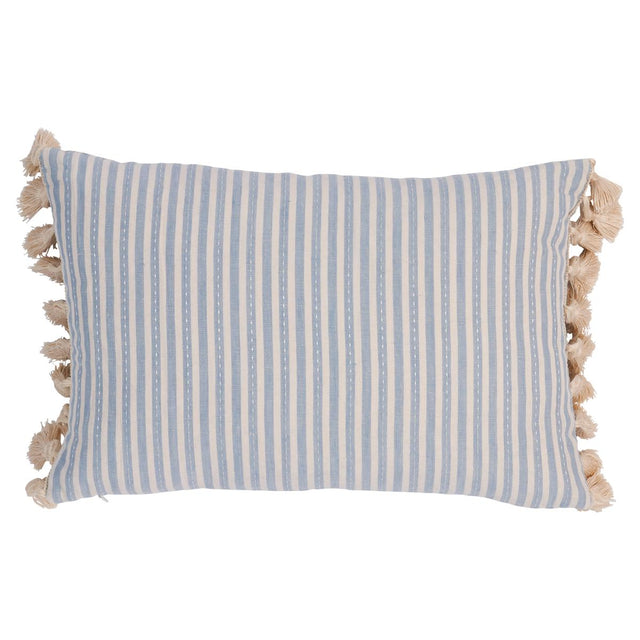 Schumacher Sky 16" x 12" Mathis Ticking Stripe Pillow