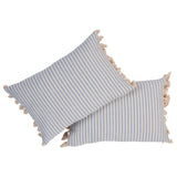 Schumacher Sky 16" x 12" Mathis Ticking Stripe Pillow