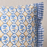 Schumacher Josiane Floral Yellow & Blue 16" x 12" Pillow