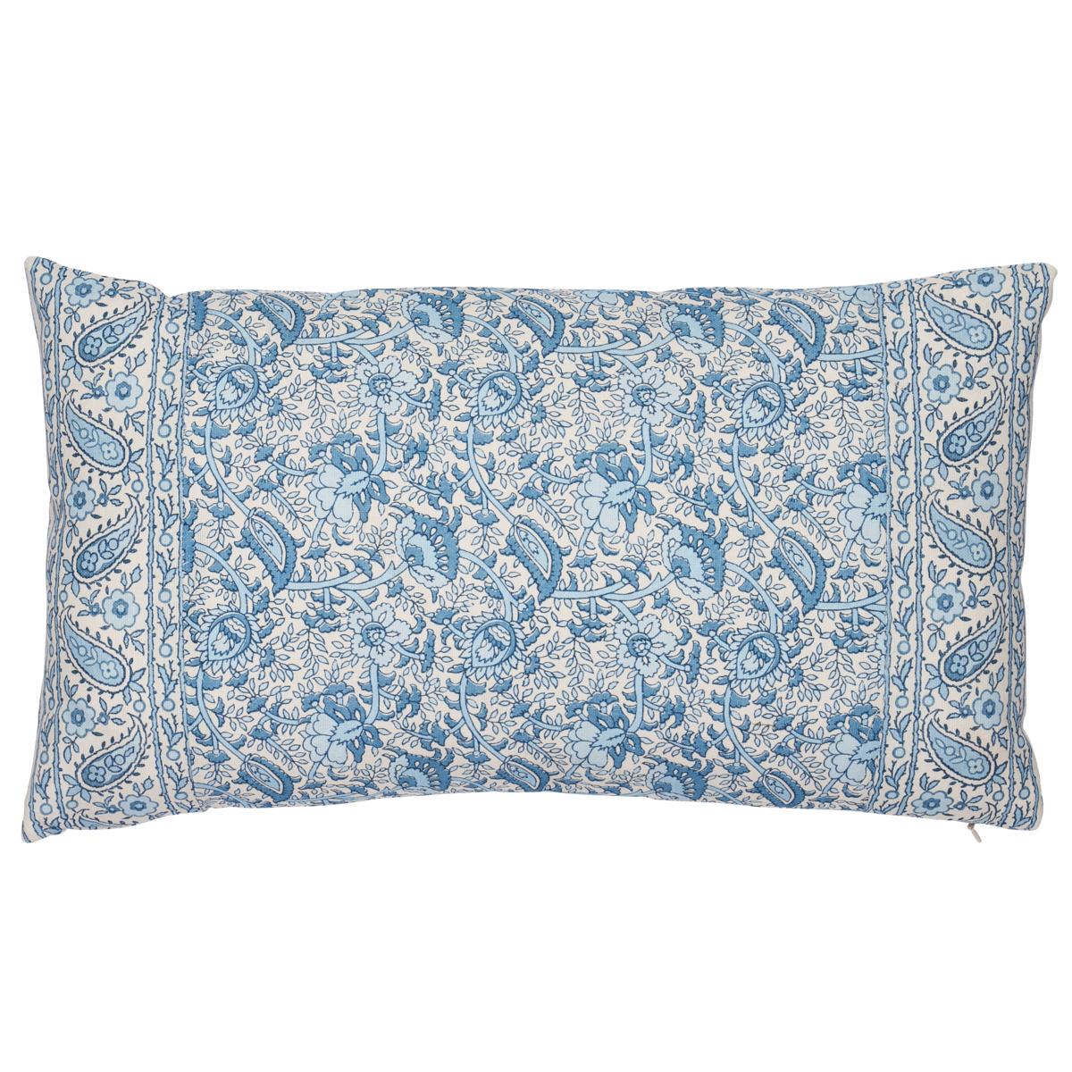 Schumacher Indigo 20" x 12" Daisy I/O Pillow
