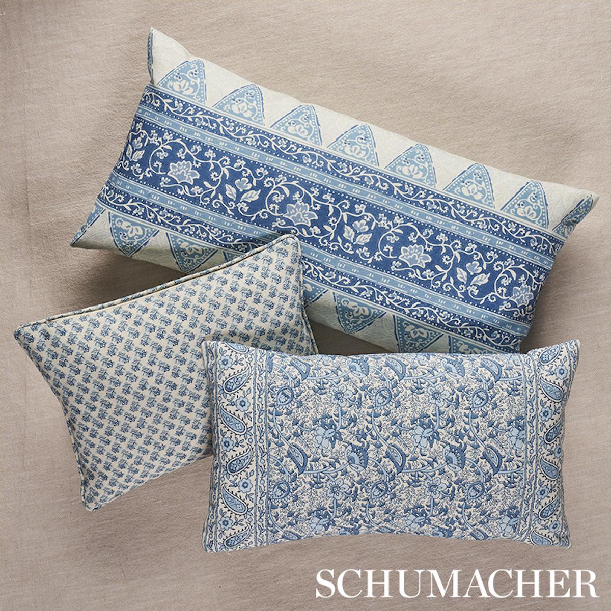 Schumacher Indigo 20" x 12" Daisy I/O Pillow