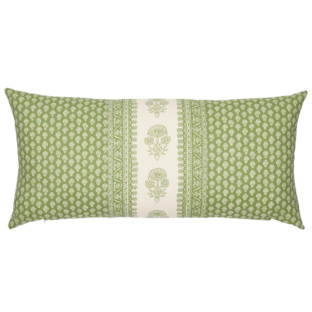 Schumacher Hyacinth I/O Leaf Green 30" x 14" Pillow