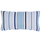 Schumacher Blue 24" x 12" Minzer Cotton Stripe Pillow