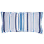 Schumacher Blue 24" x 12" Minzer Cotton Stripe Pillow