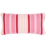 Schumacher Pink 24" x 12" Minzer Cotton Stripe Pillow