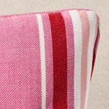 Schumacher Pink 24" x 12" Minzer Cotton Stripe Pillow