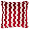 Schumacher Red 20" x 20" The Wave Velvet Pillow