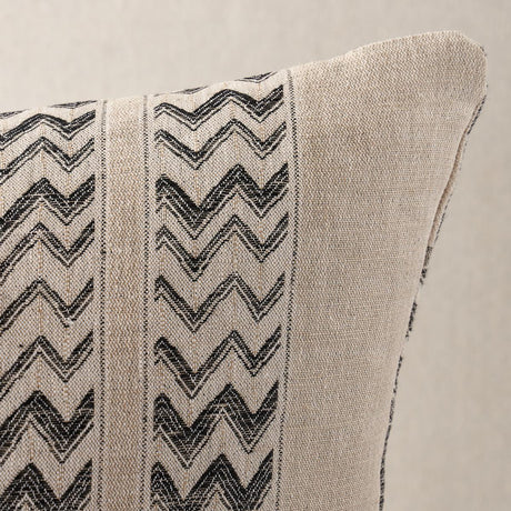 Schumacher Black 20" x 20" Kudu Stripe + Kudu Pillow