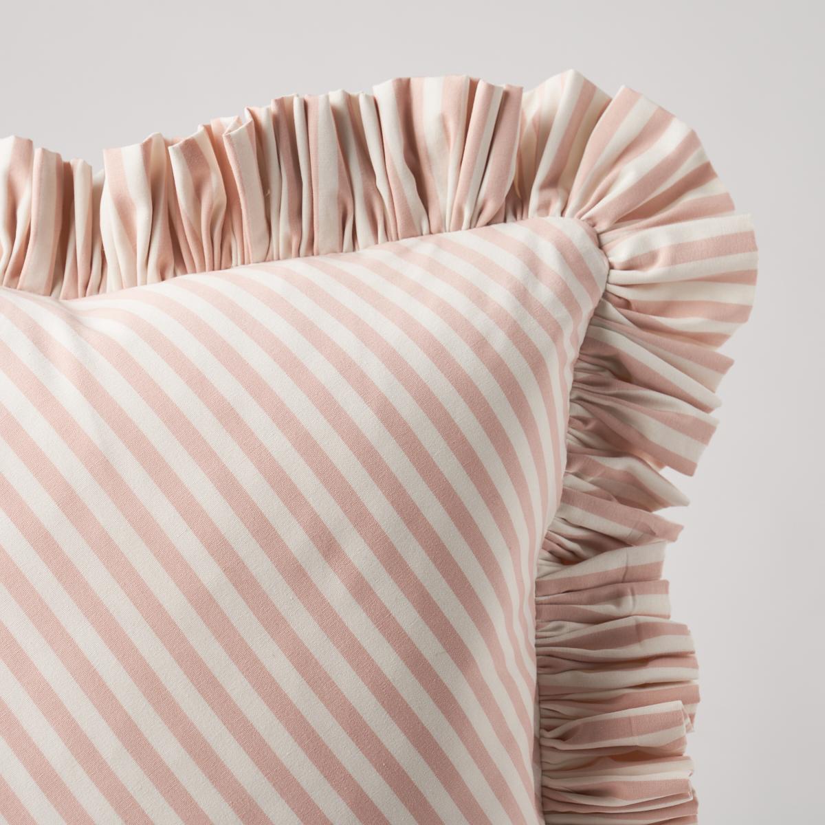 Schumacher Blush 14" x 14" Brigitte Stripe Pillow