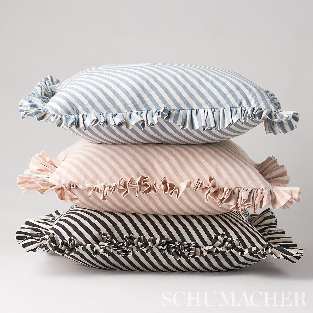 Schumacher Blush 14" x 14" Brigitte Stripe Pillow