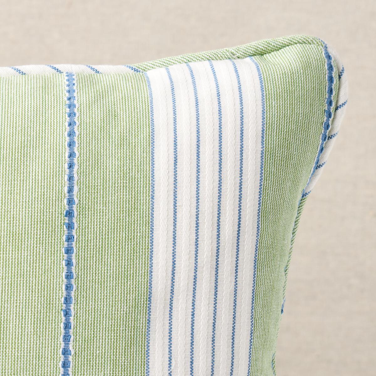 Schumacher Green 24" x 12" Audrey Stripe Pillow