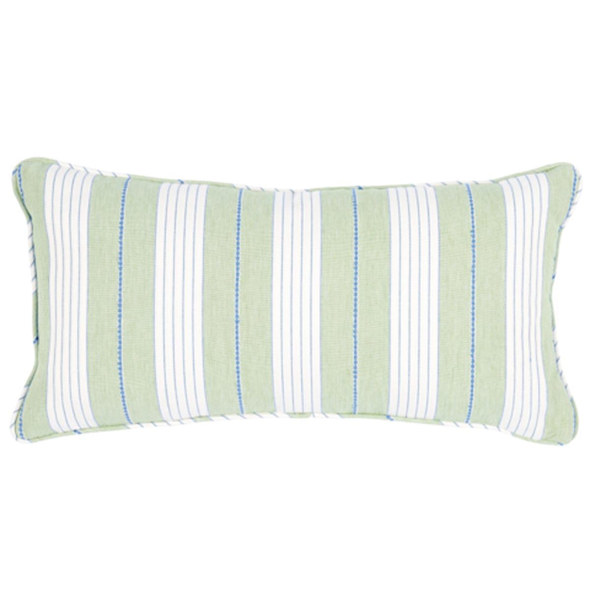 Schumacher Green 24" x 12" Audrey Stripe Pillow
