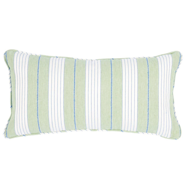 Schumacher Green 24" x 12" Audrey Stripe Pillow
