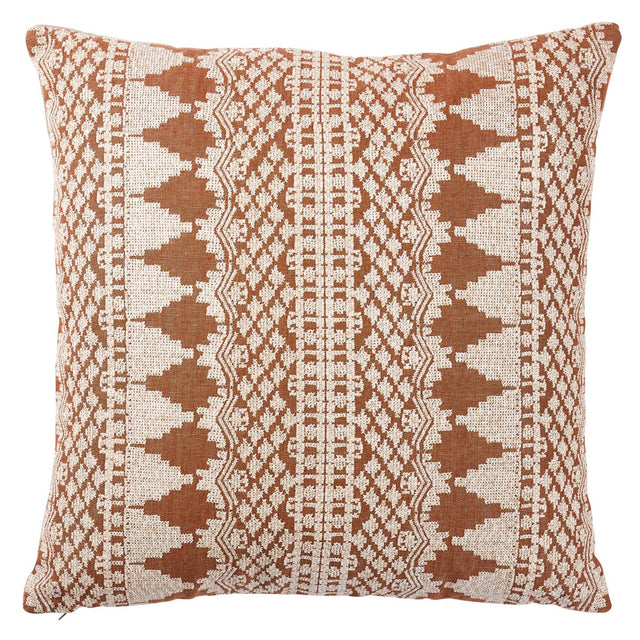 Schumacher Rust 22" x 22" Wentworth Embroidery Pillow