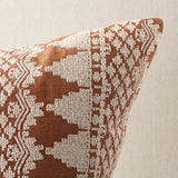 Schumacher Rust 22" x 22" Wentworth Embroidery Pillow