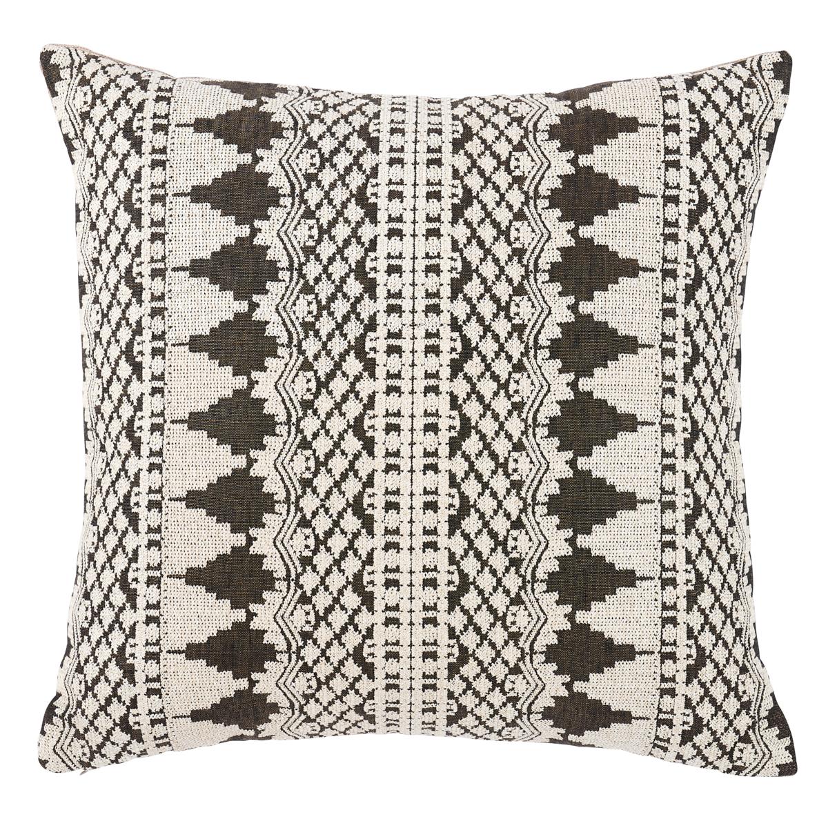 Schumacher Carbon 22" x 22" Wentworth Embroidery Pillow