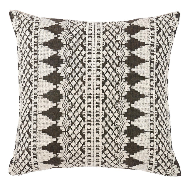 Schumacher Carbon 22" x 22" Wentworth Embroidery Pillow