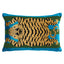 Schumacher Peacock & Olive 20" x 14" Jokhang Tiger Velvet Pillow