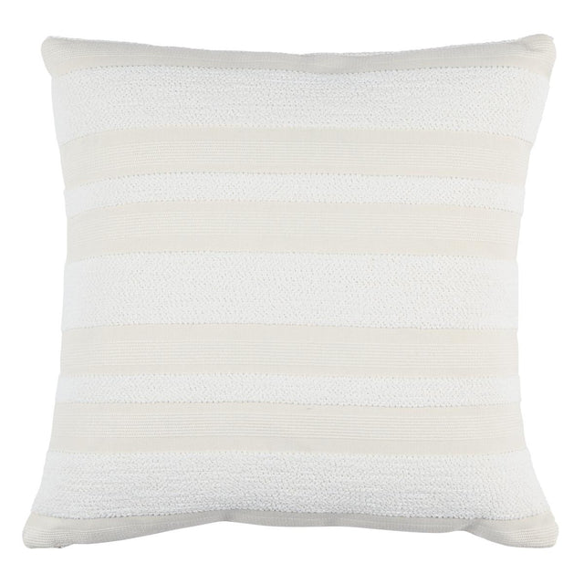 Schumacher Ohara Stripe Indoor/Outdoor Ivory 18" x 18" Pillow