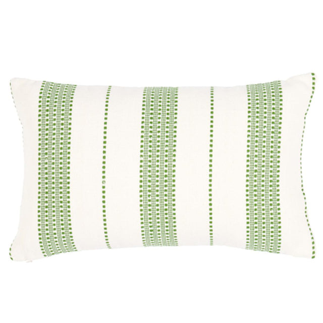 Schumacher Green 20" x 12" Lubeck Stripe Pillow