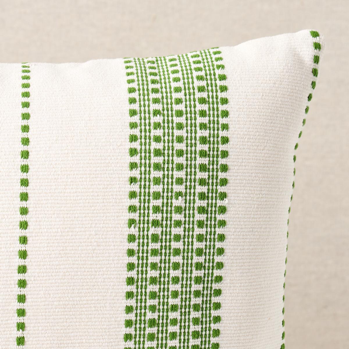 Schumacher Lubeck Stripe Green 20" x 12" Pillow