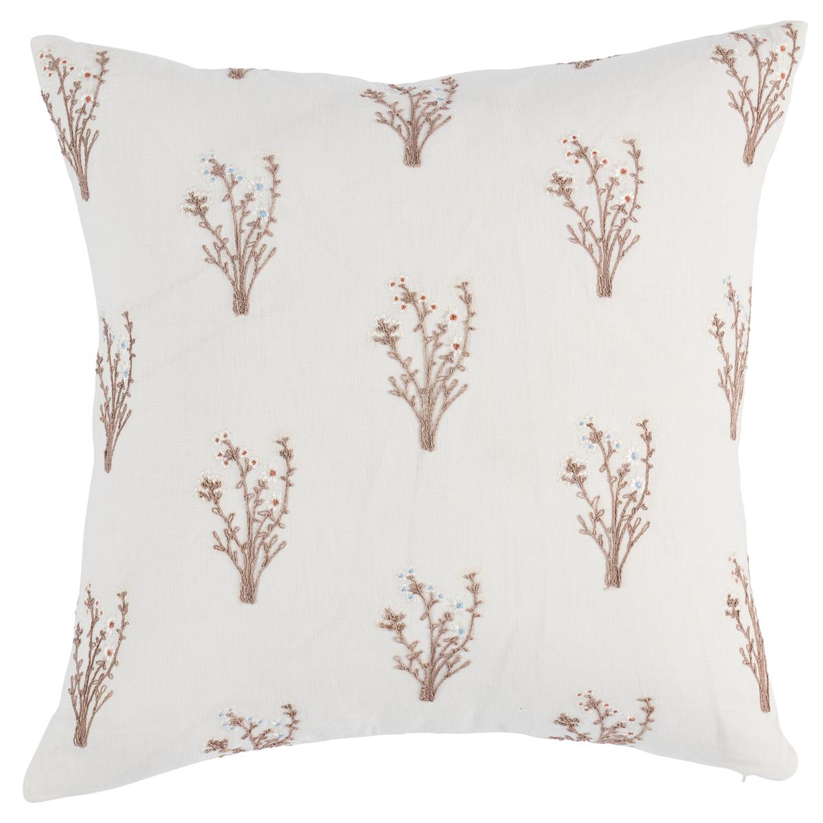 Schumacher Stora Embroidery Ivory 22" x 22" Pillow