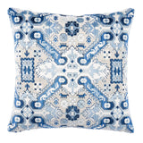 Schumacher Indigo 20" x 20" Tiraz Velvet Pillow