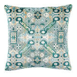 Schumacher Peacock 20" x 20" Tiraz Velvet Pillow