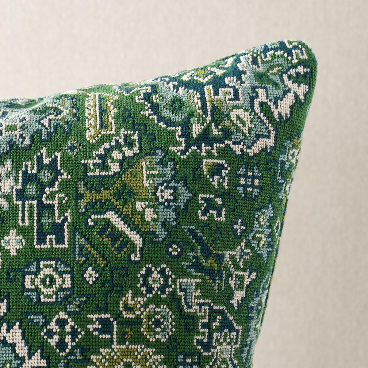 Schumacher Pallay Epingle Emerald 20" x 20" Pillow