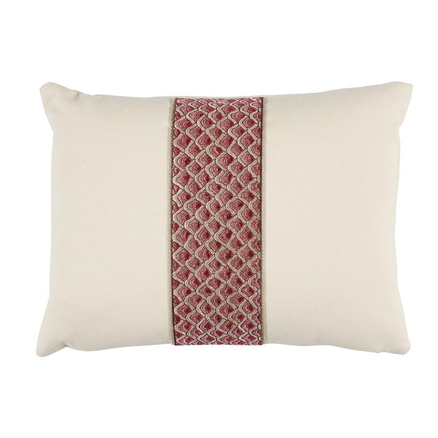 Schumacher Sunrise Embroidery Pink 16" x 12" Pillow
