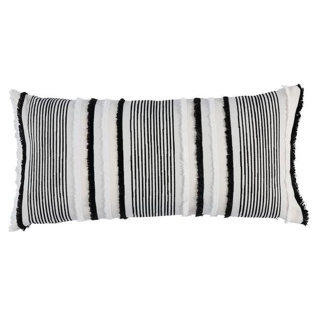 Schumacher Black 24" x 12" Billy I/O Pillow