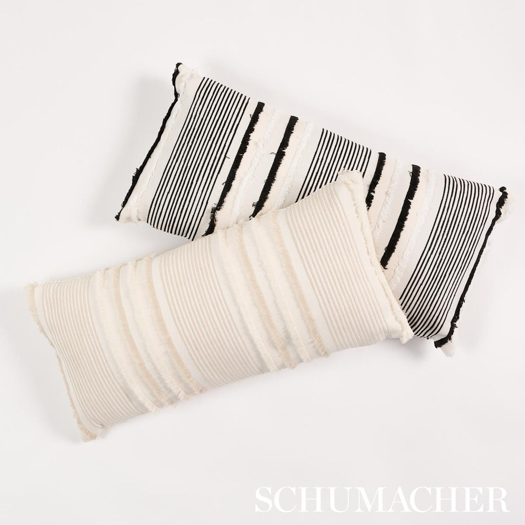Schumacher Billy Indoor/Outdoor Black 24" x 12" Pillow