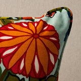 Schumacher Aquamarine 18" x 18" Chiang Mai Dragon Velvet Pillow