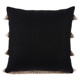 Schumacher Black 22" x 22" Graphic Fringe Pillow