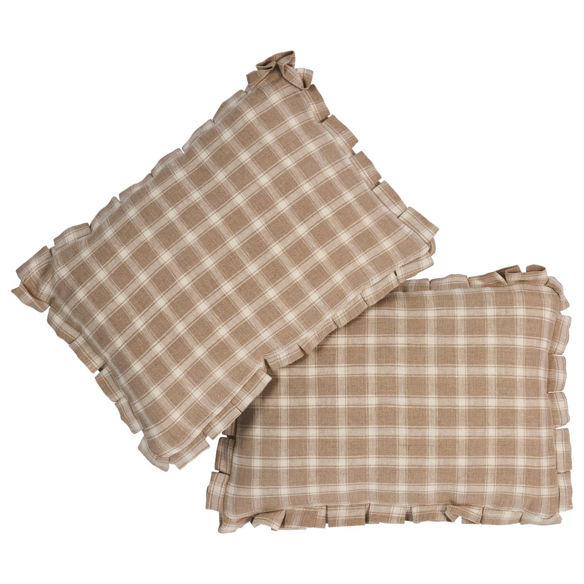 Schumacher Flax 18" x 12" Crawford Check Pillow