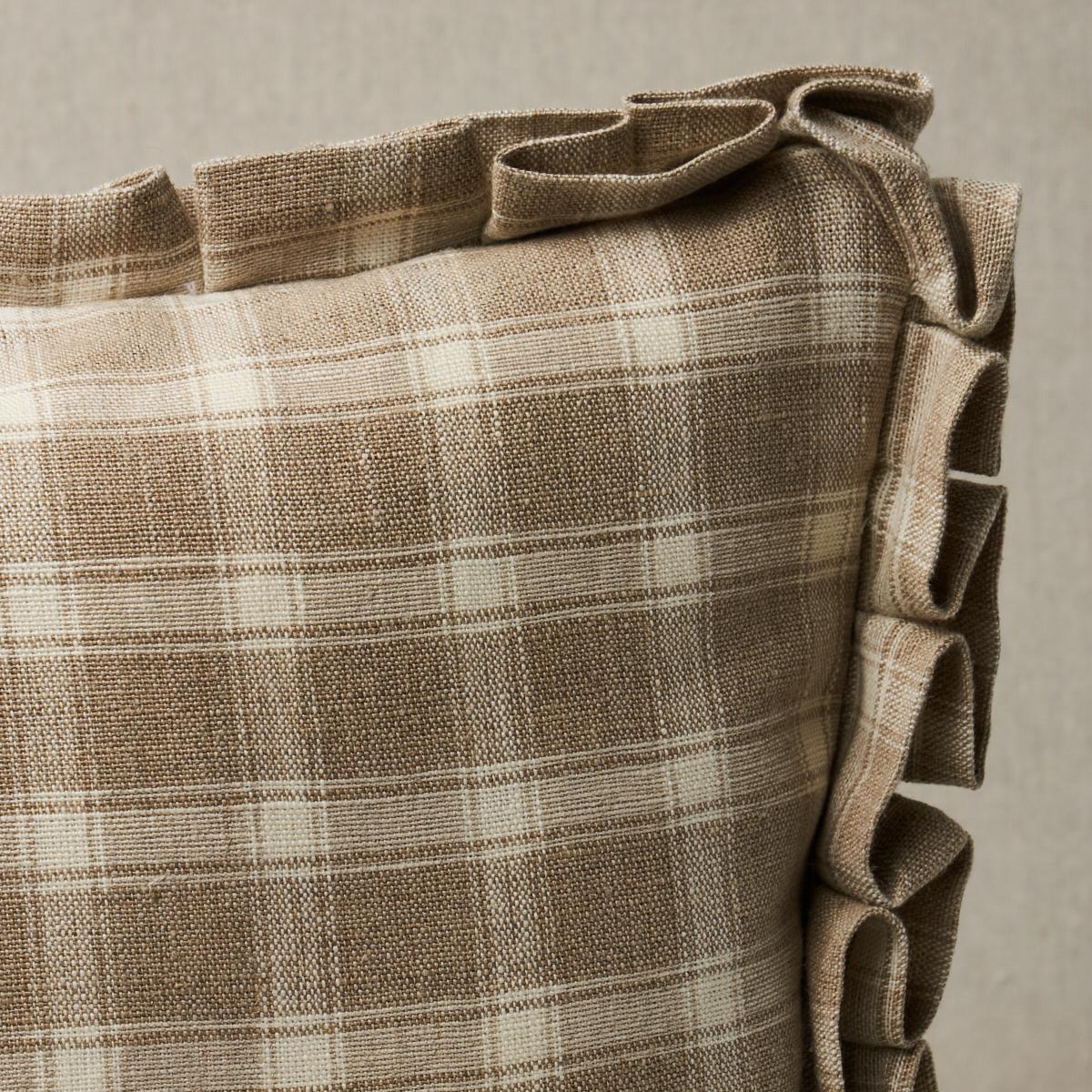 Schumacher Flax 18" x 12" Crawford Check Pillow