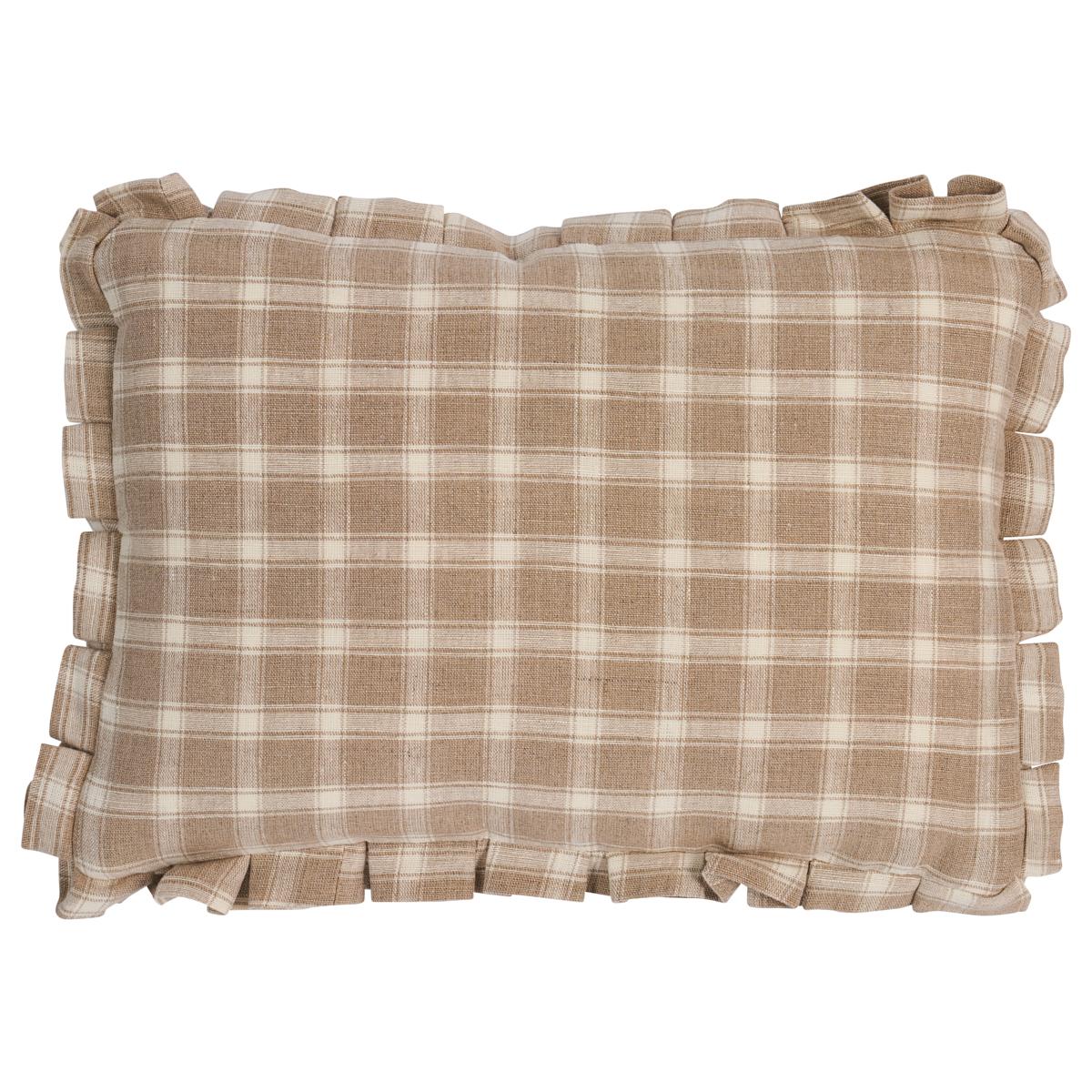Schumacher Flax 18" x 12" Crawford Check Pillow