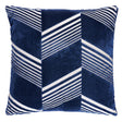 Schumacher Navy On White 20" x 20" Jessie Cut Velvet Pillow
